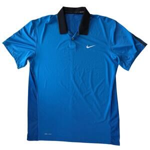 Nike Tiger Woods Polo Men's Medium Blue with Black Trim